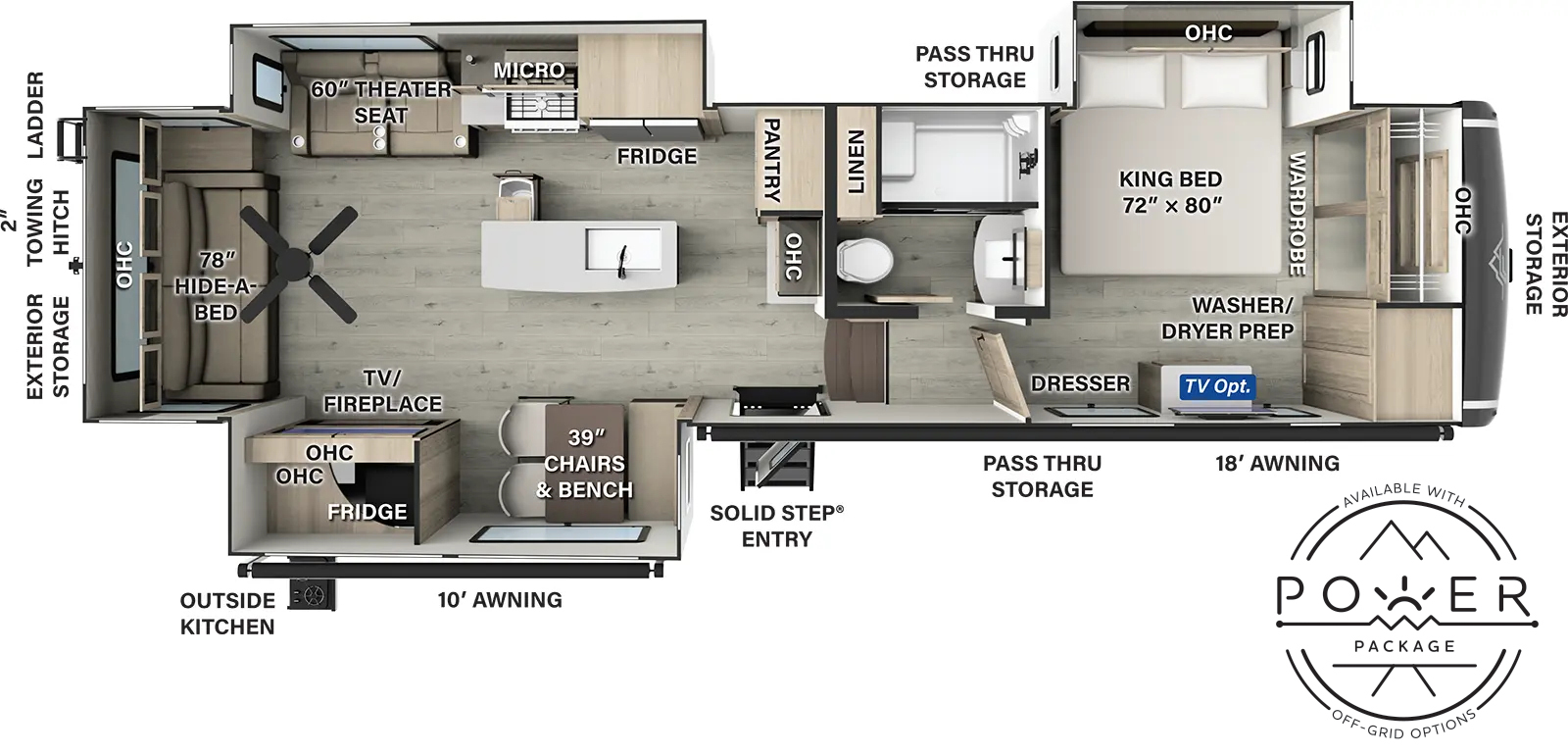 Flagstaff Classic Fifth Wheels F372RL Floorplan